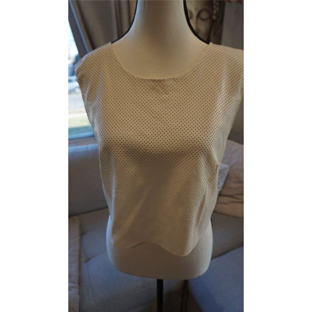 Bailey 44 Kwaito Alabaster Top - Size M - Perforated Sleeveless Minimalist - Picture 4 of 10